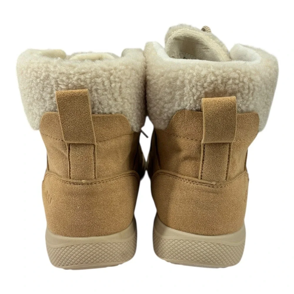 JBU Jambu Freeze Tan FauxShearling LaceUp Booties Lightweight Traction‎ 8M NIB